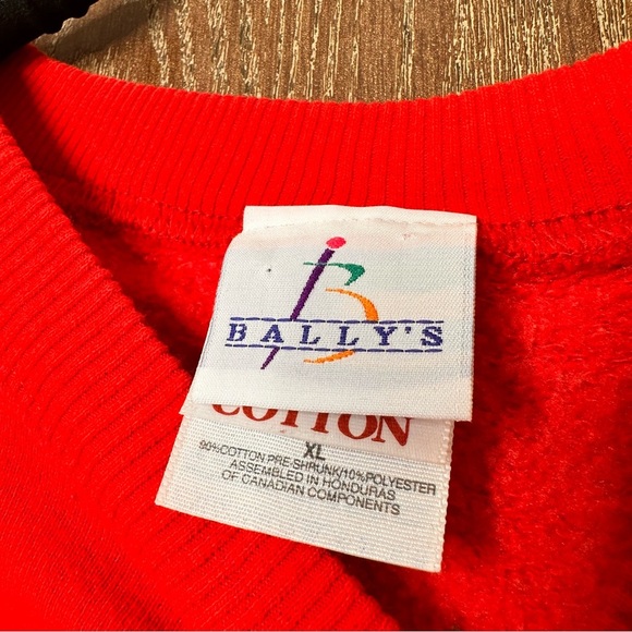 Vintage 90s Bally's Las Vegas Casino Men's Red Sweater XL Pullover Cotton Blend - Picture 5 of 8